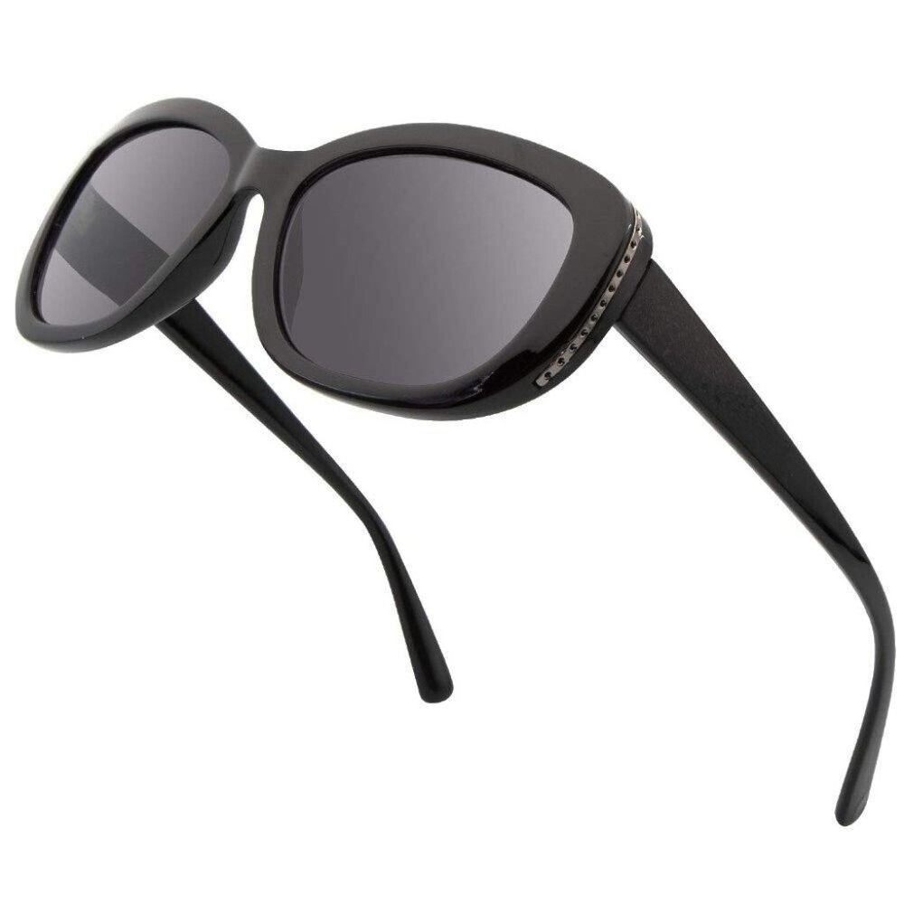 VITENZI Full Reader‎ Sunglasses for Women Vintage Tinted Venice in Black +2.75